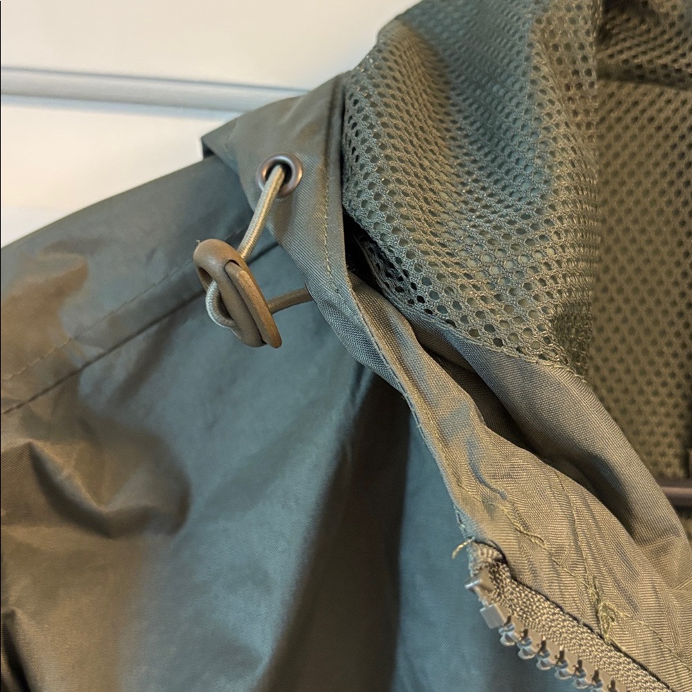 Men’s XXL Lightweight Hooded Windbreaker Jacket Green Full Zip - Picture 7 of 7